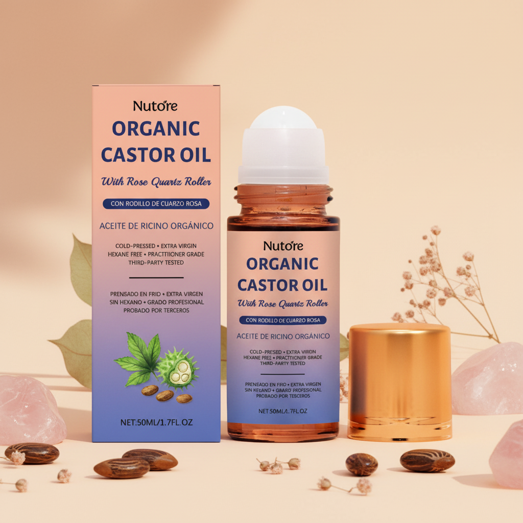 Upright Standing Peach Flat Lay